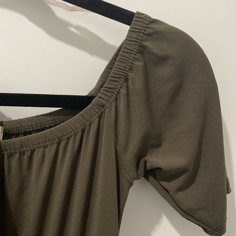 Elegant Olive Green Maxi Dress and Romper - Picture 6 of 8